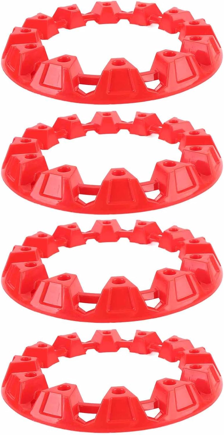 GLOGLOW 10 Inch ATV Wheel Tapato, ABS Material, Universal Fit for ATV and Go Kart, 4pcs Sports Look Green (Red) - Image 5