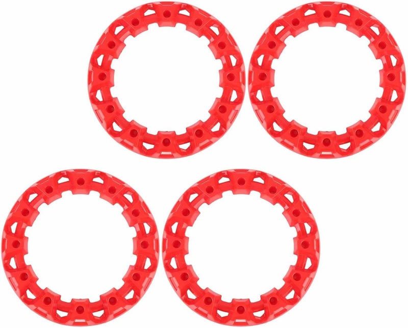 GLOGLOW 10 Inch ATV Wheel Tapato, ABS Material, Universal Fit for ATV and Go Kart, 4pcs Sports Look Green (Red) - Image 1