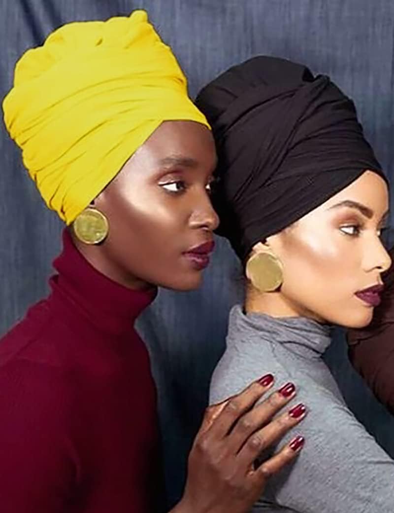 Harewom Head Wraps for Black Women Stretch Head Scarf Long African Hair Wraps Turban Headwraps Jersey Headbands - Image 4