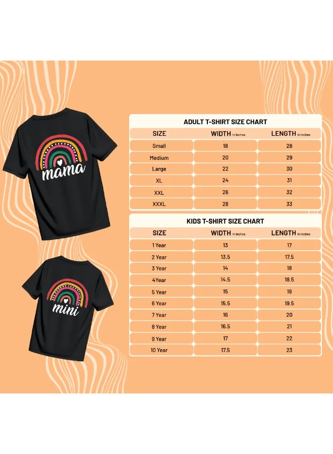 Matching Family Outfits  Mother and Daughter Rainbow T-Shirts – Matching Cotton Outfits for Mom and Kid – Family Look Casual Wear – Soft Regular Fit Tees for Beach, Outings, Photoshoots, or Everyday Fun Together  | Best Price UAE