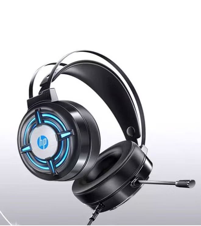 HP سماعة رأس للألعاب H120 بمنفذ USB وميكروفون، مشغلات صوت 50 مم، صوت ستيريو، تصميم يغطي الأذن بالكامل، إضاءة LED، كابل بطول 2.2 متر، لون أسود - Image 5