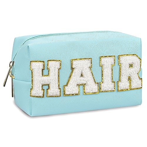 Gosuoa Preppy Makeup Bag,Skincare Bag,PU Leather Portable Waterproof Preppy Stuff for Travel Toiletry Bag,Makeup Bag for Girls Women - Image 1