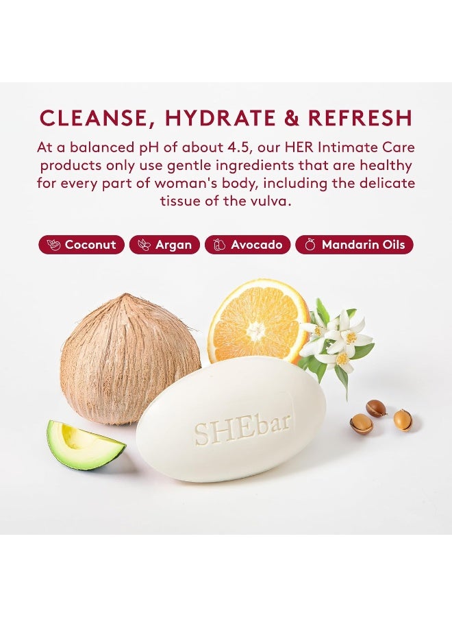Joylux SHEbar Feminine Cleansing Bar Yoni Bar pHBalanced Formula Clean Gentle Ingredients Velvety Texture Light Mandarin Scent Rich in Essential Oils 32oz - Image 3