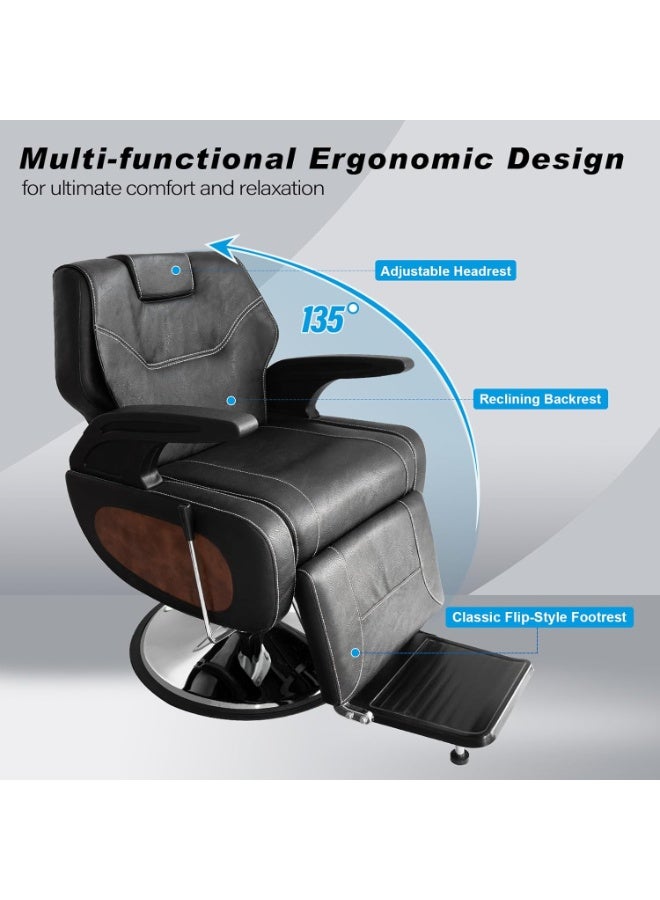 Meishida Hydraulic Recline Barber Chair - Heavy-Duty Salon Styling Chair  - Image 2