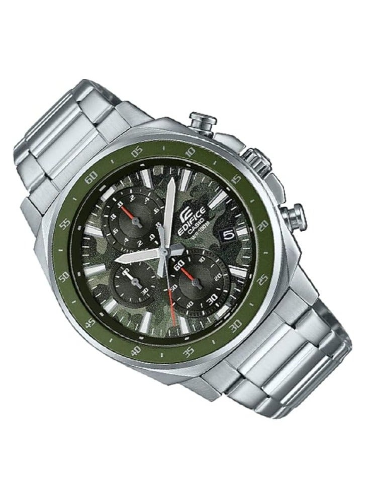 Casio Edifice Men's Watch - EFV-600D-3CVUDF green Dial, Silver Band - Image 2