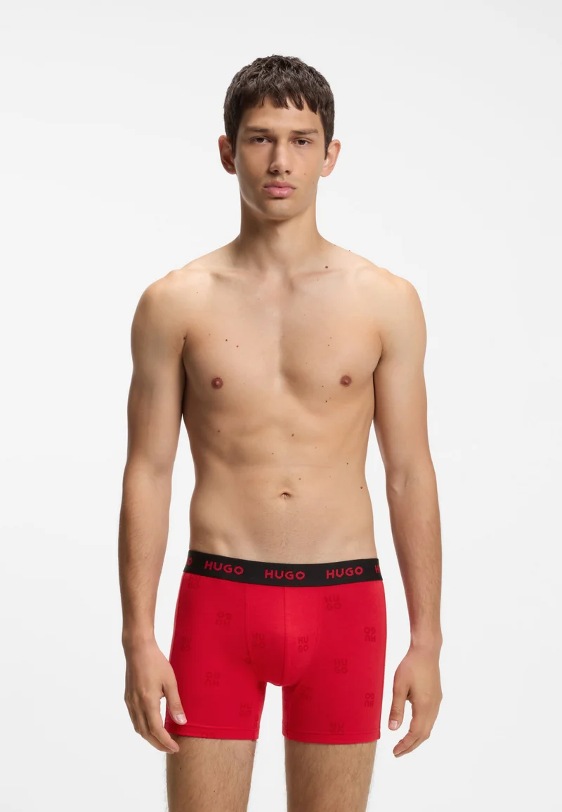 HUGO Open Red Three-pack boxer briefs in stretch cotton for Men | Best Price UAE