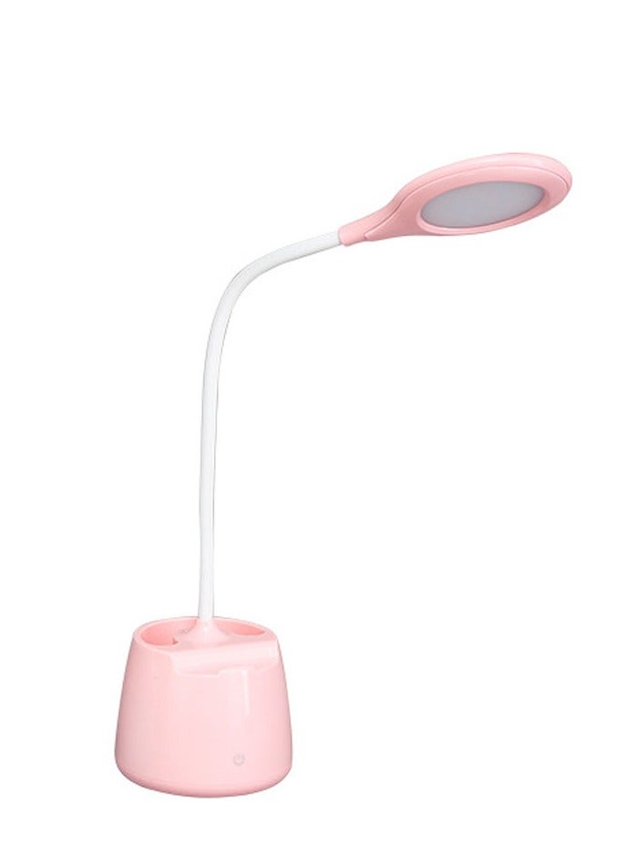 LED Desk Lamp with Mobile Phone Stand, 3 Light Modes with Variation of Brightness, Pen Holder Base, Rechargeable with Adapter Included - Image 1