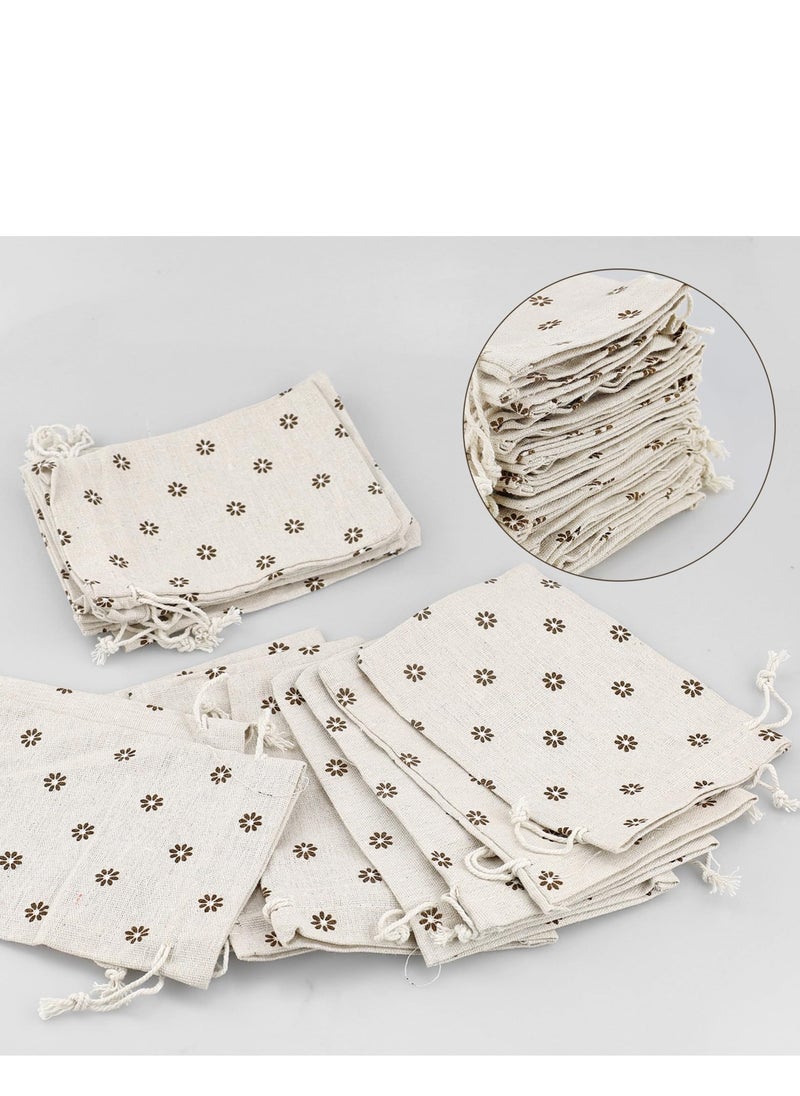KASTWAVE - 20 Pack Cotton Drawstring Bags, Linen Bags, Reusable Fabric Small Drawstring Bag, Suitable for Wedding Party Birthday Gifts (13x18 cm) - Image 1