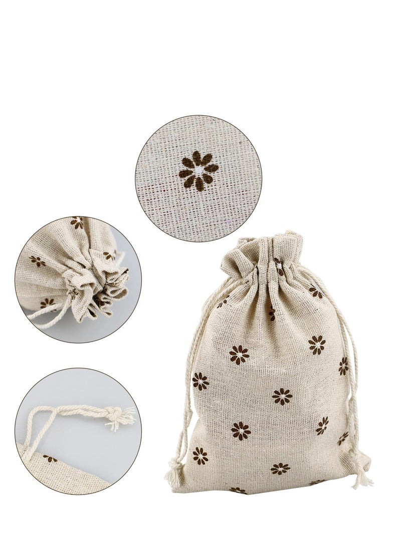 KASTWAVE - 20 Pack Cotton Drawstring Bags, Linen Bags, Reusable Fabric Small Drawstring Bag, Suitable for Wedding Party Birthday Gifts (13x18 cm) - Image 1