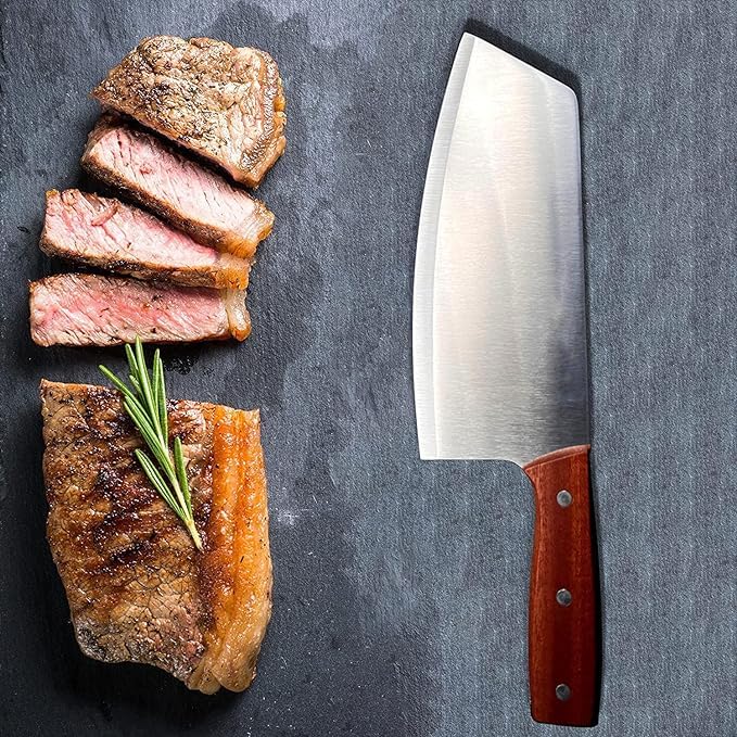 LYBAA Kitchen Knife Professional Chef Knife Cleaver Knife Vegetable Cutting Meat Chopping Sharp Blade Ergonomic Handy Handle for Kitchen Restaurant 1 Pcs - Image 4