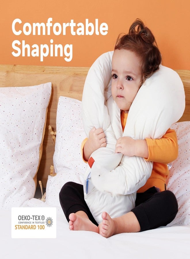 Choc chick Curve Long Kids Body Pillow,36X27inches Swans Shape Soft Child Hug Sleep Toddler Pillow,Hand Washable 100% Organic Cotton Pillowcase Toddler Pillows for Sleeping - Image 5
