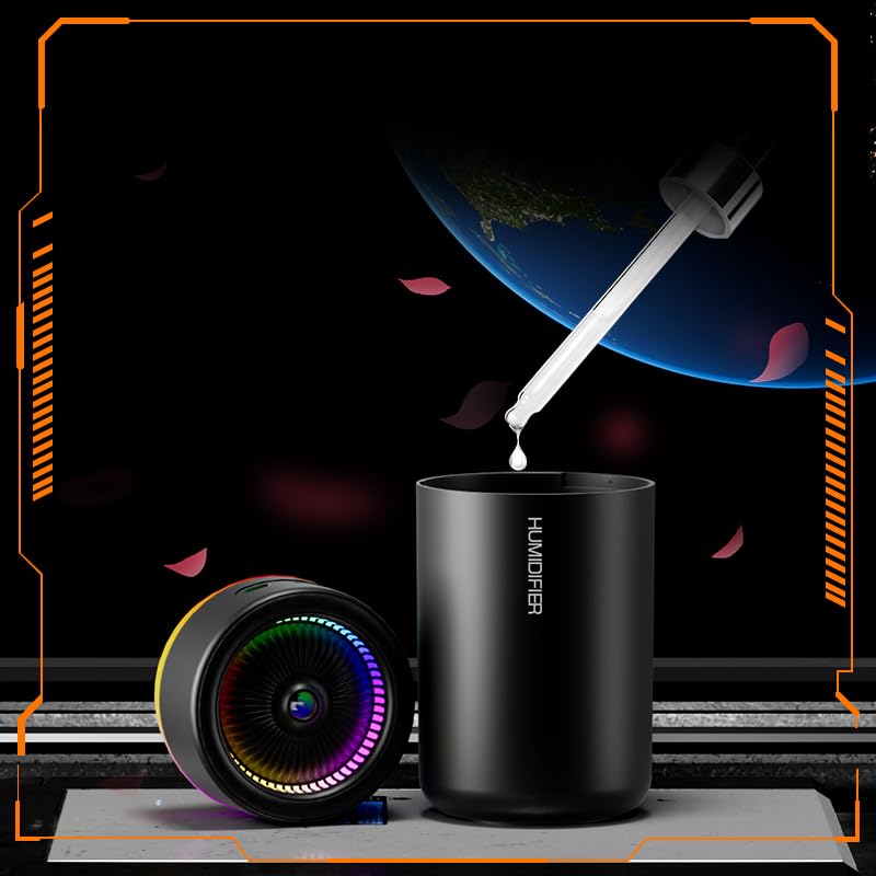 KISSWILL Mini Humidifier, USB Personal Desktop Humidifier for Car, Office, Bedroom etc. Auto Shut-Off, 2 Mist Modes, Super Quiet - (BL - Black) - Image 4
