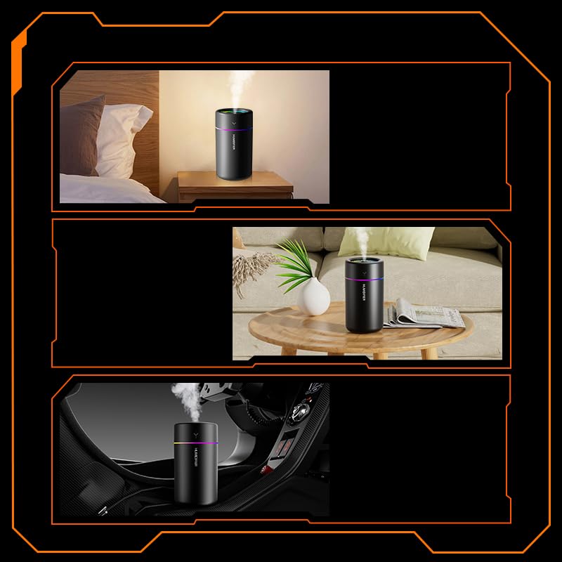 KISSWILL Mini Humidifier, USB Personal Desktop Humidifier for Car, Office, Bedroom etc. Auto Shut-Off, 2 Mist Modes, Super Quiet - (BL - Black) - Image 5