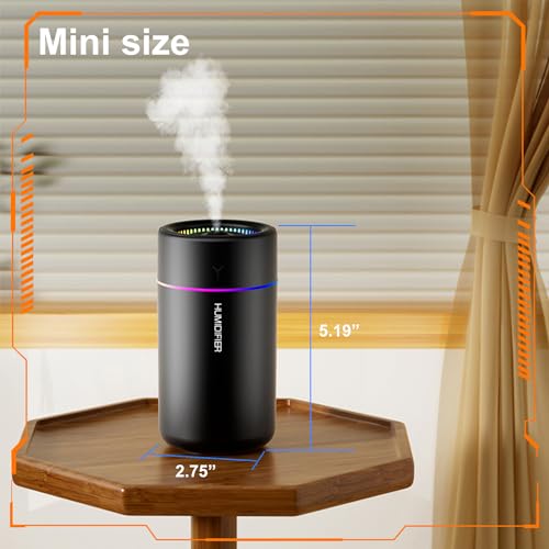 KISSWILL Mini Humidifier, USB Personal Desktop Humidifier for Car, Office, Bedroom etc. Auto Shut-Off, 2 Mist Modes, Super Quiet - (BL - Black) - Image 3