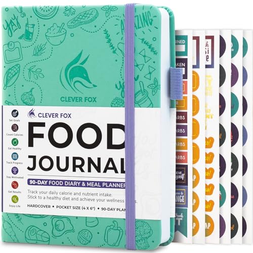 Clever Fox Food Journal Pocket - Daily Food Diary, Meal Planner to Track Calories & Nutrients, Weight Loss Tracker Notebook, 4x5.5” (Turquoise) - Image 1