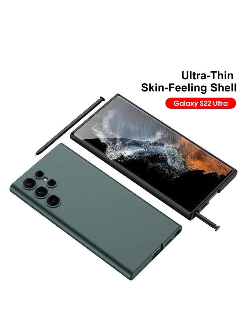 ELTRAZONE ELTERAZONE Compatible for S22 Ultra Case, Skin Touch Silicone Gel Rubber, Soft, Sleek Protection, Slim Fit Full Body Shockproof Protective Phone Cover for Samsung Galaxy S22 Ultra (6.8 Inch) (Green) - Image 3