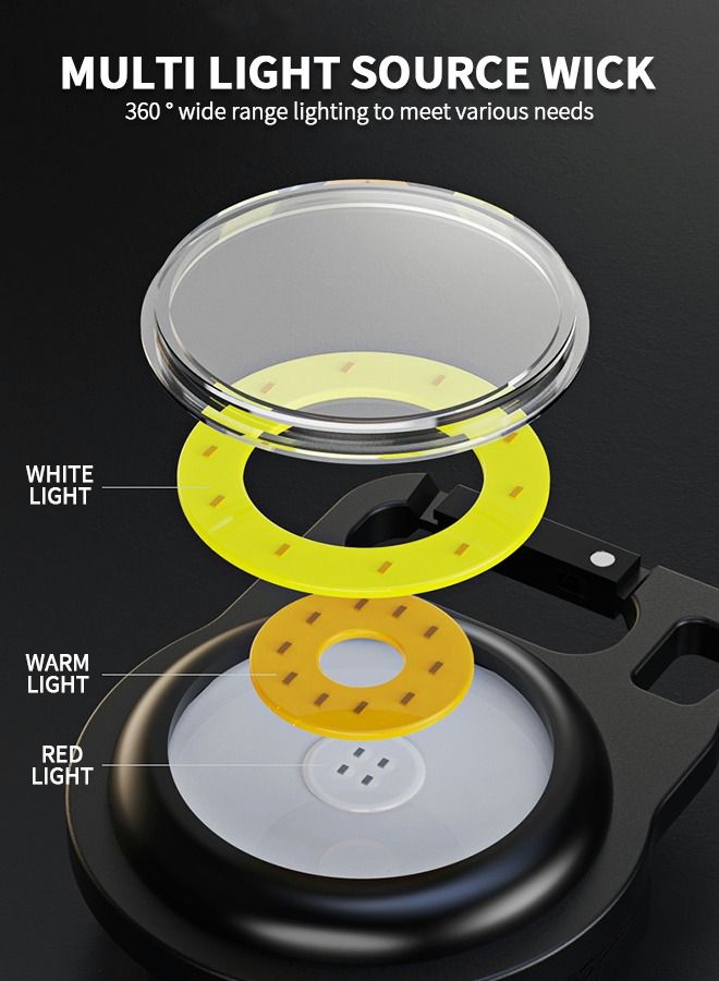 GROIC Keychain Light,Small Mini Flashlights Rechargeable 500 Lumens Bright COB Pocket Led Work Flash Lights with Folding Bracket Bottle Opener Magnetic Base  - Image 3