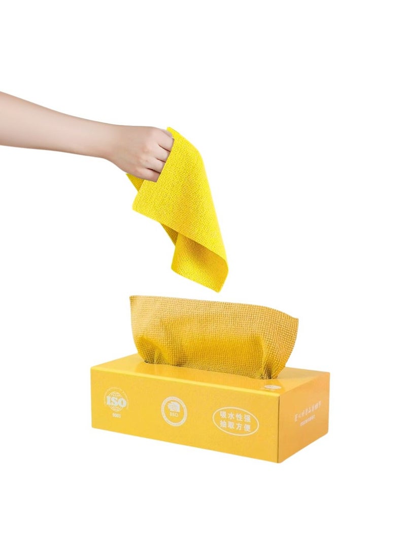 MOTRK - Kitchen Towels Disposable Cleaning Towels Microfiber Towels 20 Sheets Kitchen Towels Reusable with Dispenser Box Multipurpose Cleaning Wipes - Image 1