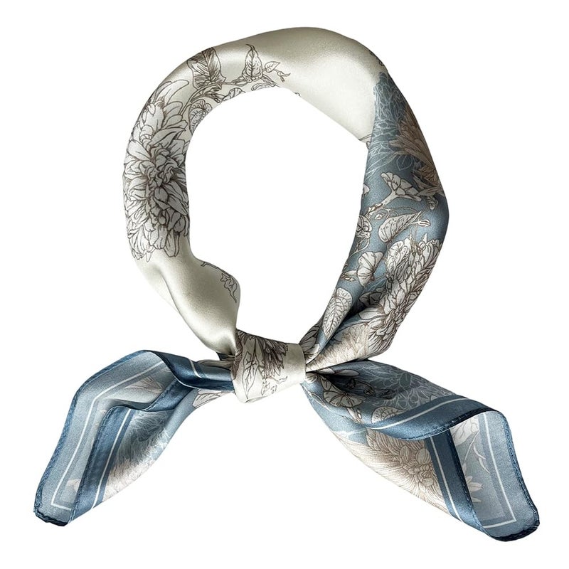 FONYVE 100% Mulberry Silk Scarfs for Women - Lightweight Square Satin Head Scarf - Small Silk Hair Scarf for Sleeping 21" x 21" - Image 1