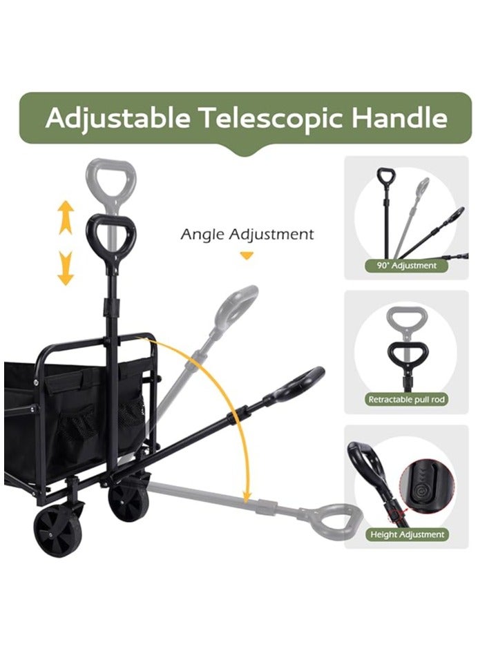 لينجوي عربة ترولي عربة قابلة للطي عربة كبيرة الحجم قابلة للتعديل عربة ترولي خارجية - Image 5