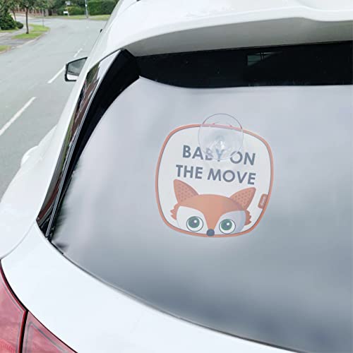 Diono Baby On The Move 2 Pack of Baby On Board Car Window Stickers with Suction Cups - Image 2