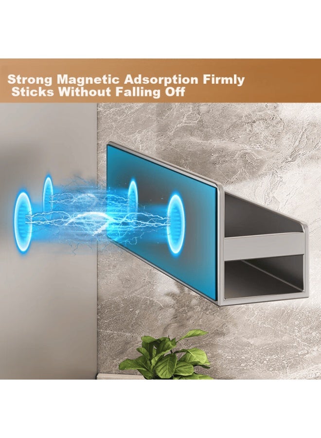 Jibaiju Kitchen Magnetic Storage Rack Multifunctional No-drill Refrigerator Side Hanging Rack Spice Rack Towel Organizer - Image 3