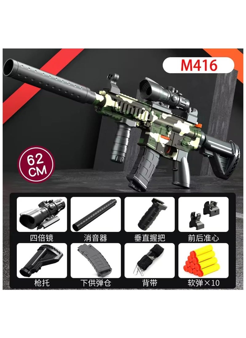 Generic - Airsoft M416 Toy Gun for Kids – Soft Bullet Shooting Game with Long-Range Firing, Tactical Scope & Accessories | Realistic Design, Safe Soft Bullet Play, Outdoor Fun - Image 1