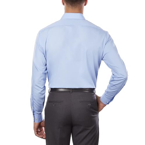 Van Heusen قميص رسمي للرجال من فان هيوزن بتصميم عادي من قماش البوبلين، أزرق كامي، 18" للرقبة و34"-35" للأكمام - Image 2