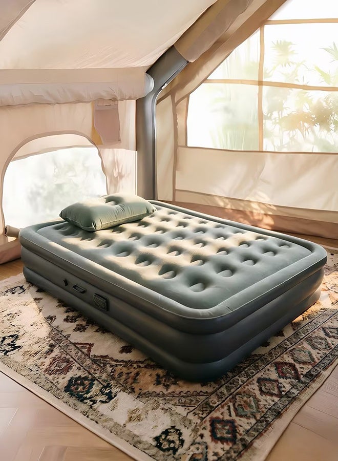 Arabest Double Self-Inflating Air Mattress | 2-Minute Built-in Pump | 205x152x40cm | with 2 Pillows, Repair Kit & Storage Bag | for Camping, Home Guests & Travel - Image 5