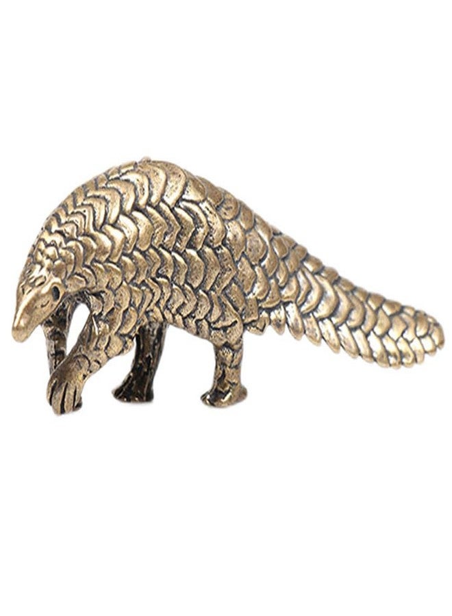 IMIKEYA Brass Pangolin Figurine - Small Decorative Animal Sculpture for Home & Office Decor - Feng Shui Luck & Success Collectible Art Unique Brass Animal Figurine - Image 5