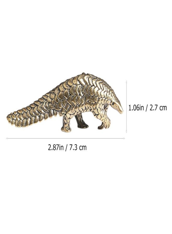 IMIKEYA Brass Pangolin Figurine - Small Decorative Animal Sculpture for Home & Office Decor - Feng Shui Luck & Success Collectible Art Unique Brass Animal Figurine - Image 3