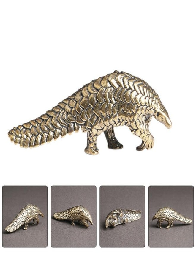 IMIKEYA Brass Pangolin Figurine - Small Decorative Animal Sculpture for Home & Office Decor - Feng Shui Luck & Success Collectible Art Unique Brass Animal Figurine - Image 4