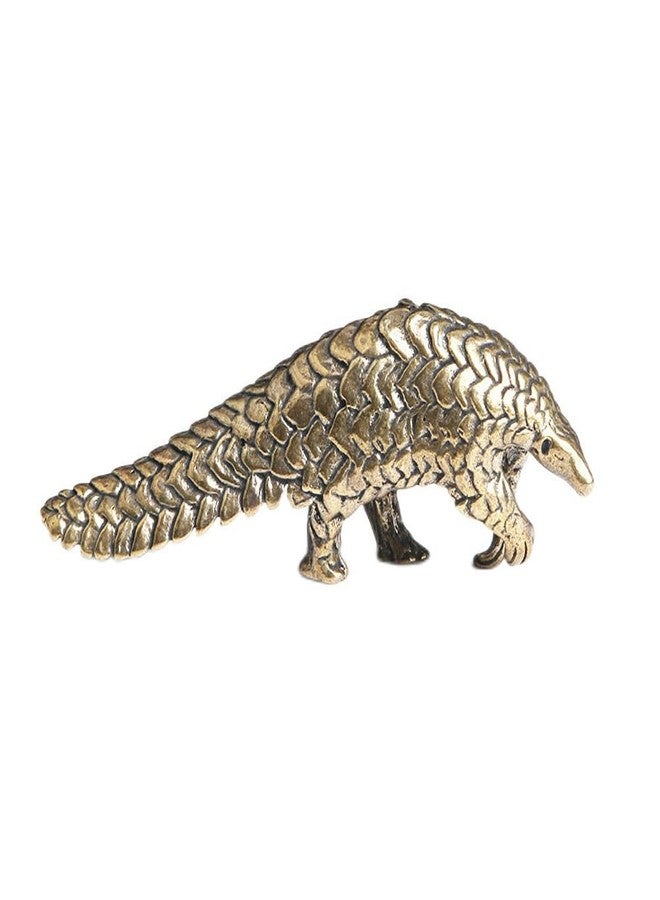 IMIKEYA Brass Pangolin Figurine - Small Decorative Animal Sculpture for Home & Office Decor - Feng Shui Luck & Success Collectible Art Unique Brass Animal Figurine - Image 1