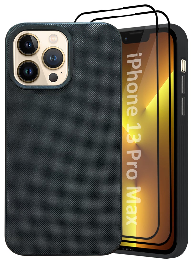 CATANES iPhone 13 Pro Max 3 Pack Vegan Leather Case, 1 Cover with 2 Screen Protectors, Slim Fit, Raised Edges for Camera and Screen Protection - Image 2