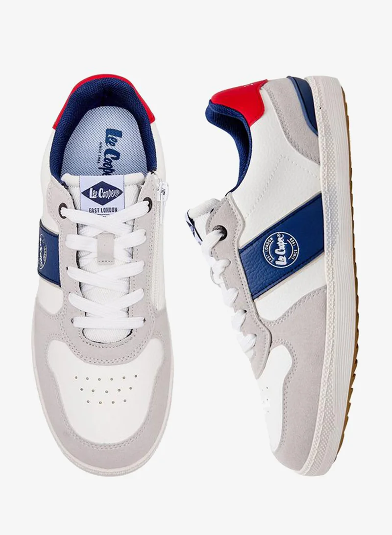 لي كوبر Boys Panelled Lace-Up School Sneakers