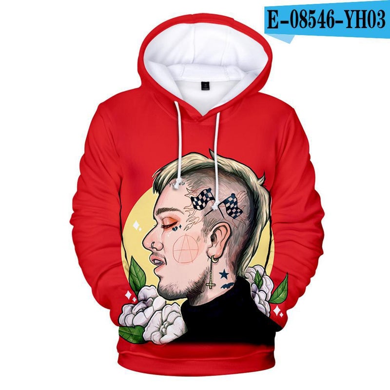 Rapper Lil Peep Surrounding 3D Digital Printing Casual Hooded Vests - Image 1