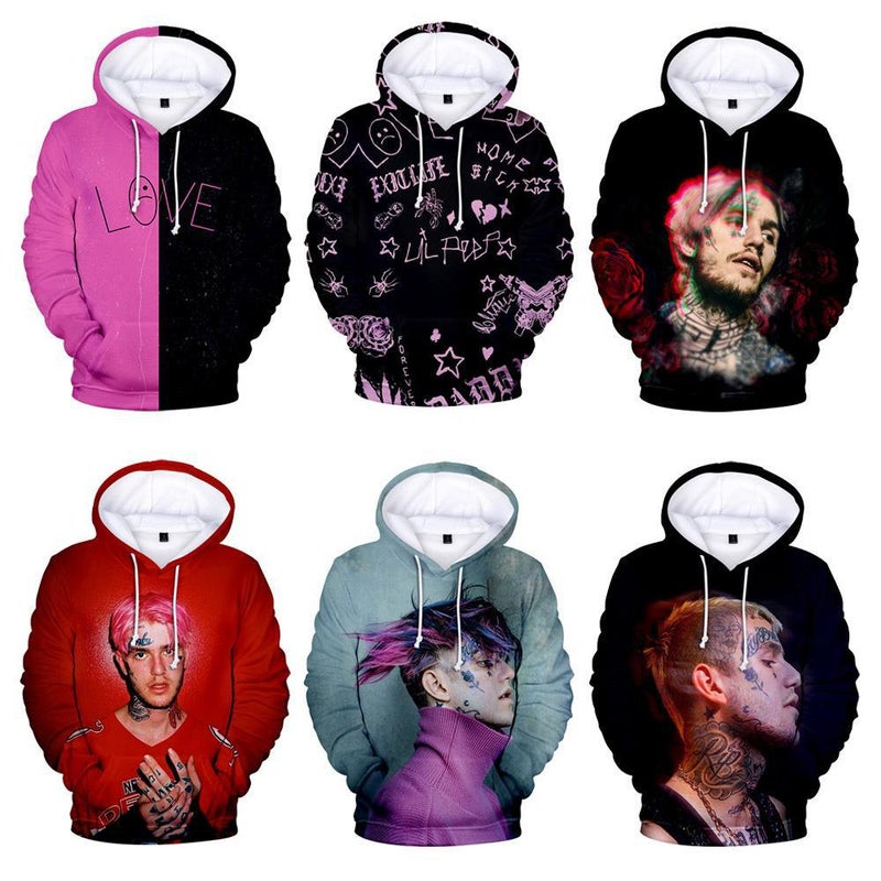 Rapper Lil Peep Surrounding 3D Digital Printing Casual Hooded Vests - Image 2