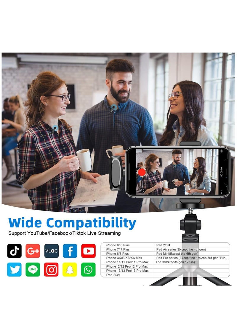 2 Pack Wireless Lavalier Microphone for iPhone Mini Microphone Wireless Mic for iPhone iPad Video Recording Podcast YouTube Facebook TikTok Live Stream Vlog Auto-Sync NO APP or Bluetooth Needed - Image 5