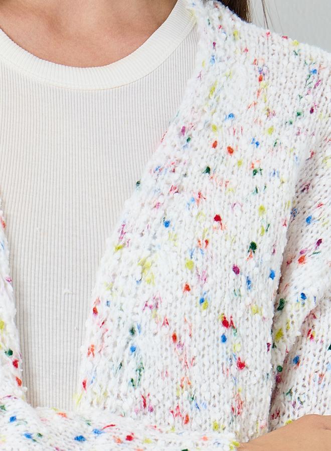 Take Two Multi Yarn Open Front Knit Cardigan - Image 3