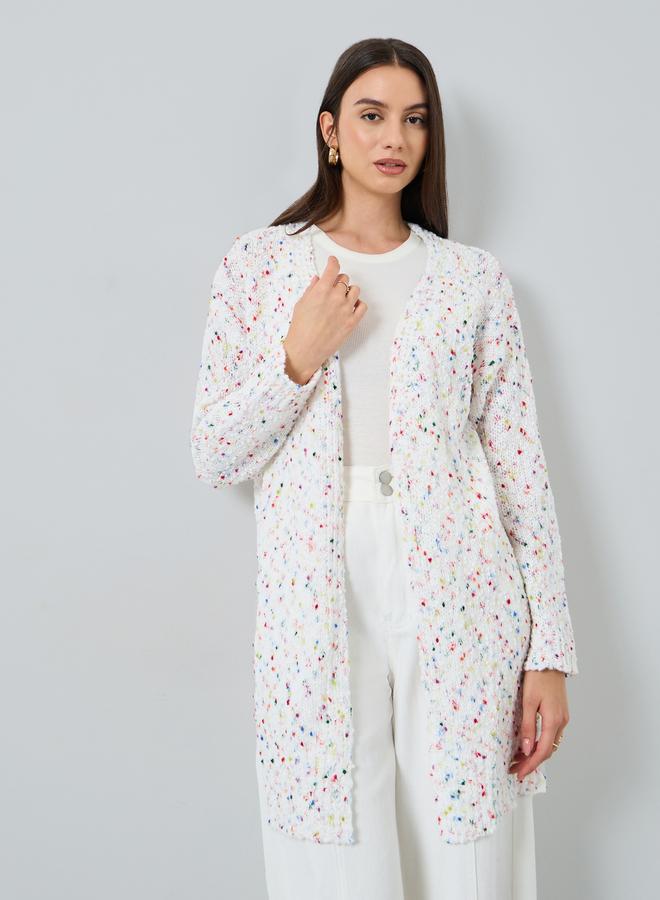 Take Two Multi Yarn Open Front Knit Cardigan - Image 1