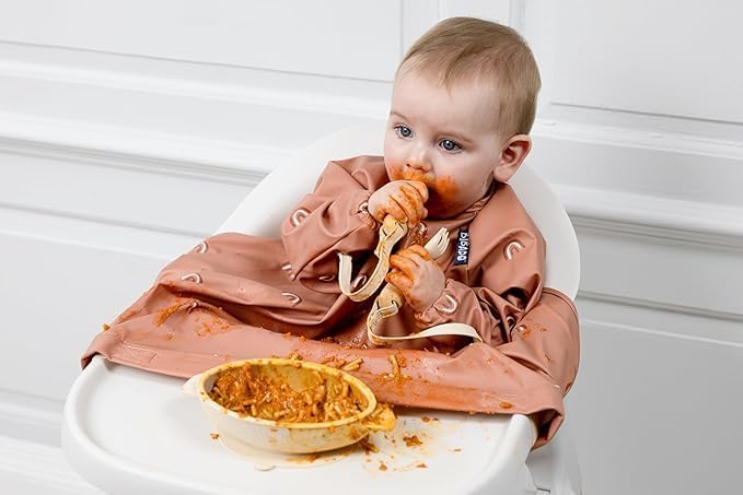 Bibado Baby Bibs With Sleeves - Toddler and Baby Led Weaning Bib - 6-36 Months, Attaches to Highchairs, Strollers, Tables - Image 2