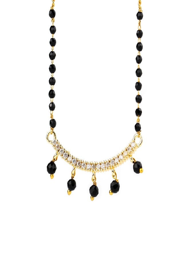 Mesmerize Modern Mangalsutra for Women | Stylish Mangalsutra | Premium Stainless Steel | Black Beads | Hypoallergenic & Tarnish-Free | Elegant & Lightweight (Classic) - Image 1