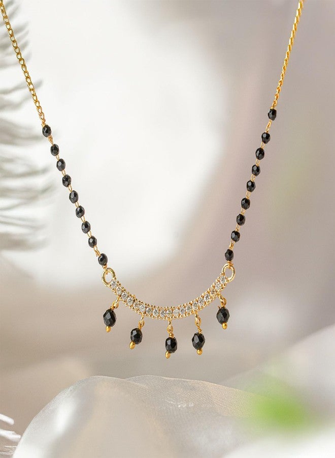 Mesmerize Modern Mangalsutra for Women | Stylish Mangalsutra | Premium Stainless Steel | Black Beads | Hypoallergenic & Tarnish-Free | Elegant & Lightweight (Classic) - Image 2