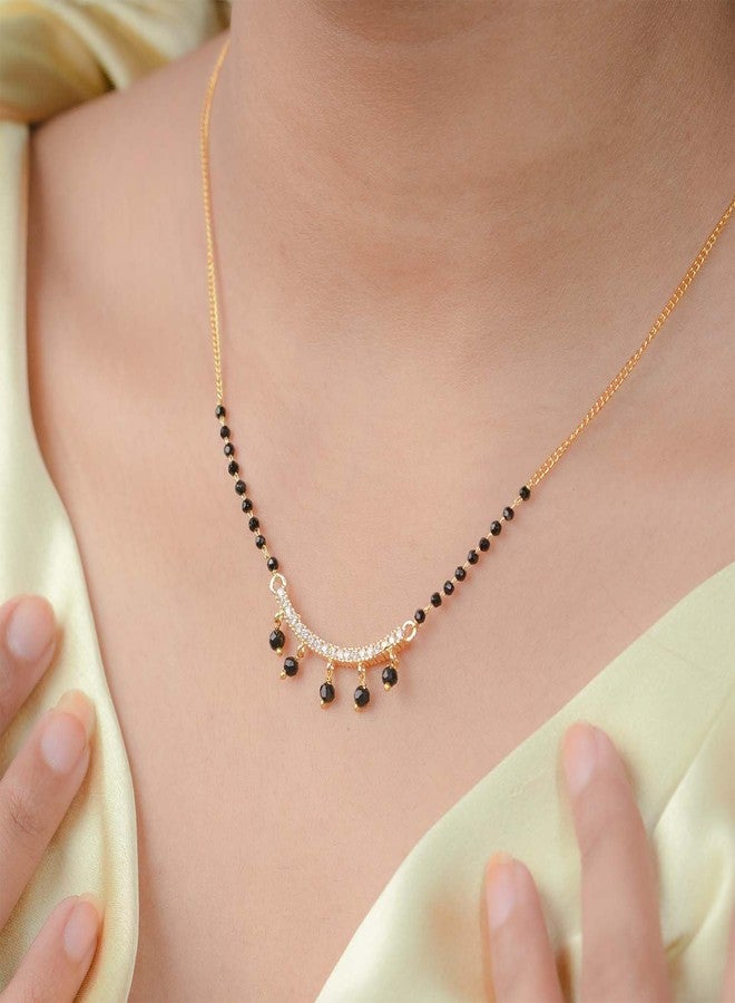 Mesmerize Modern Mangalsutra for Women | Stylish Mangalsutra | Premium Stainless Steel | Black Beads | Hypoallergenic & Tarnish-Free | Elegant & Lightweight (Classic) - Image 3