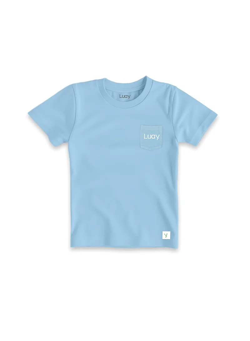 LUAY Boys Bamboo based Ultra- Soft fabric Half Sleeve T-Shirt -Clear Blue