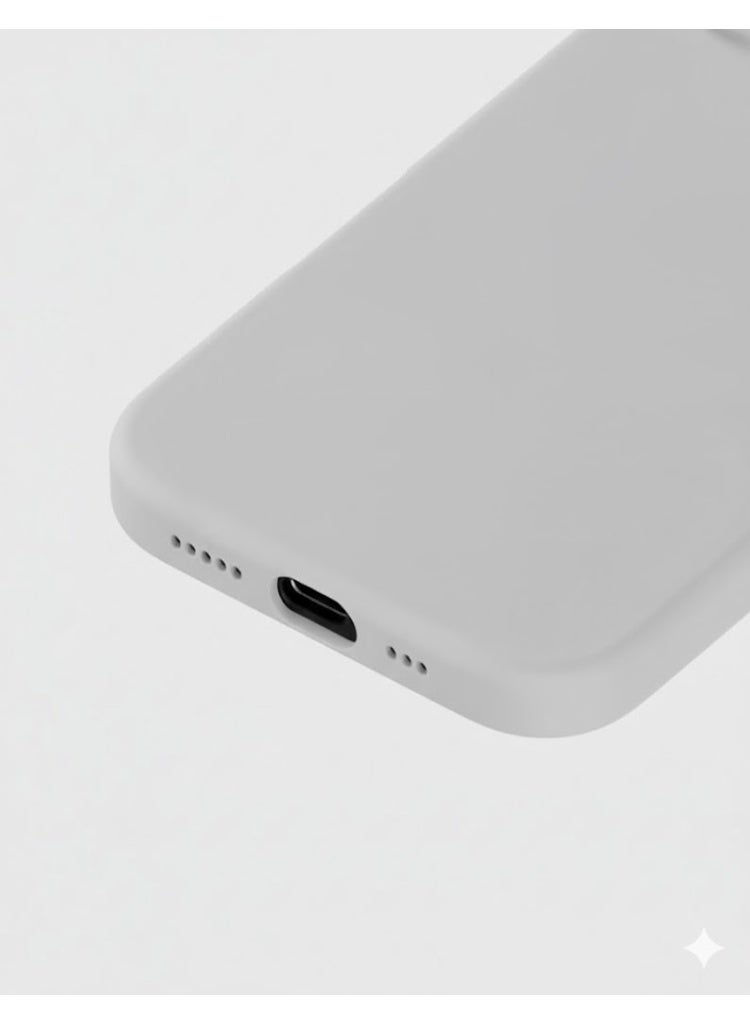 بليكس جراب أبل آيفون 17 5G لعام 2025 من السليكون السائل الفاخر عالي الجودة (BLIX) - رمادي فاتح - Image 4