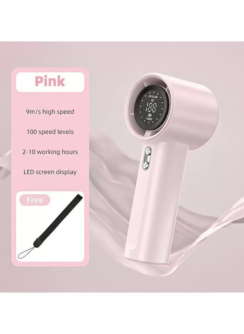 general Handheld 100-Speed Super High-Speed Fan - Digital Display USB-C Rechargeable Mini Turbo Fan with Strong Wind Power - Image 1