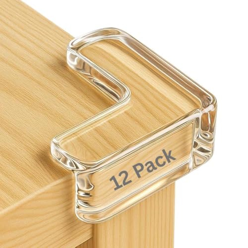 LILBEE Clear Corner Protectors for Baby Safety – 12-Pack L-Shaped Furniture & Table Edge Guards – Transparent Baby Proofing Cushions - Image 1