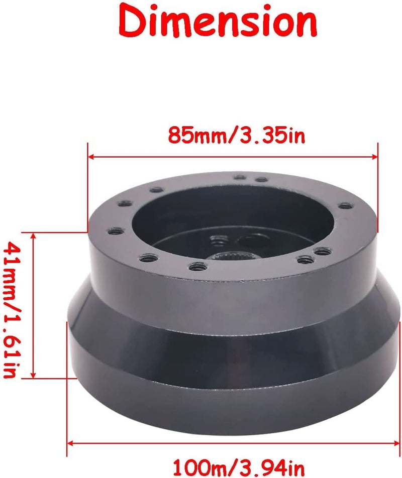 UcarSoon 5 & 6 Hole Steering Wheel Hub Adapter Replacement for GMC Truck Pickup (Black) - Image 2