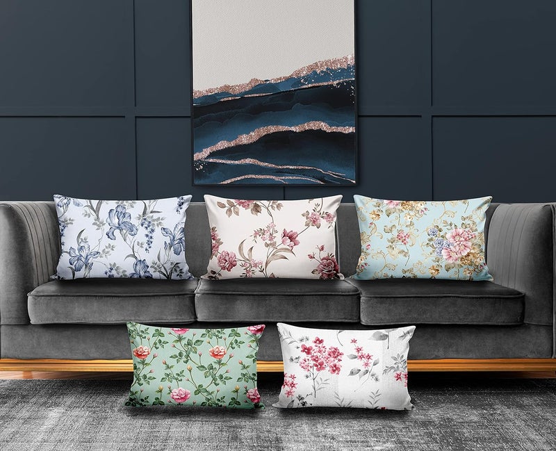 Ultimate Trends Polyester Digital Modern Printed Pillow Cover 12x18 Set of 5 Multi Color UTCS1023